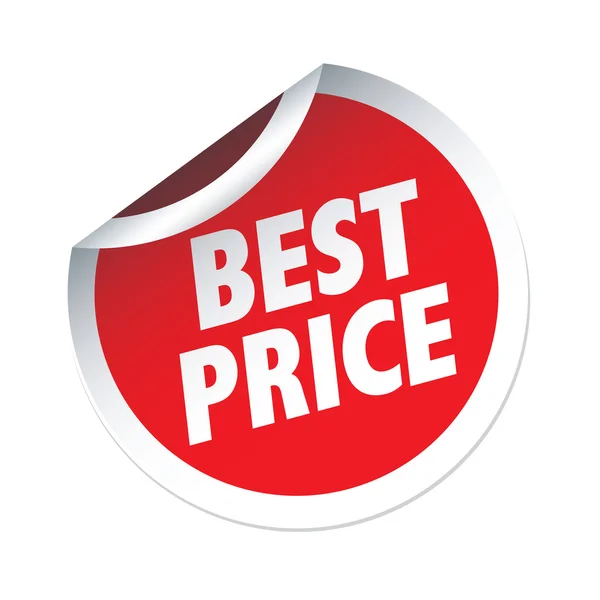 Mejor precio etiqueta engomada vector rojo — Foto de Stock
