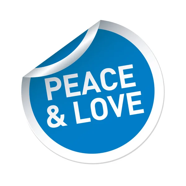 和平与爱的蓝色的向量贴纸 — 图库照片