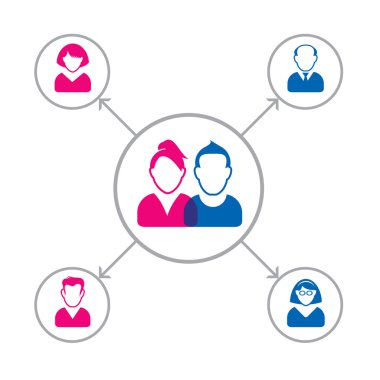 Aile yapısını. Vektör çizim ve að kutsal kiþilerin resmi.