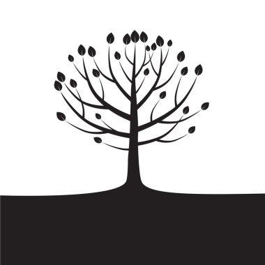 siyah vektör ağaç