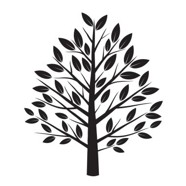 siyah bir ağaç. vektör çizim.