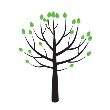 Renk ağaç bahar. Vektör çizim.