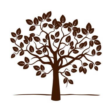 Vektör ağaç. Vektör çizim.