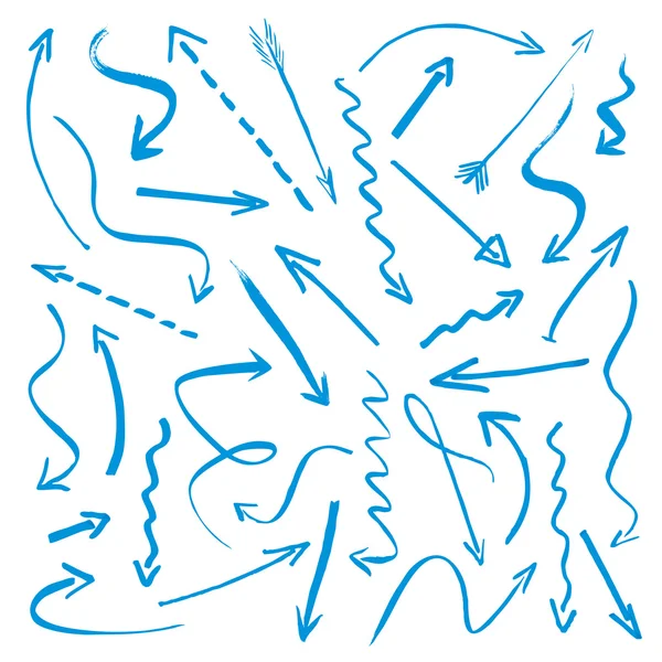 Збірка синіх векторних стрілок — стоковий вектор