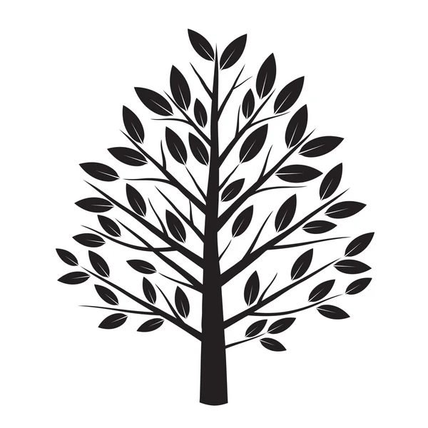 Hand Drawing Vector Tree Leaves Modern Single Line Art Aesthetic Stock