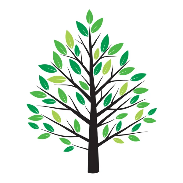 Árvore e Folhas Verdes. Ilustração vetorial . —  Vetores de Stock
