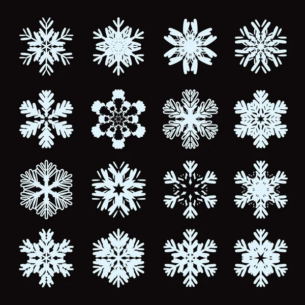 Set dari Snowflakes Vektor - Stok Vektor