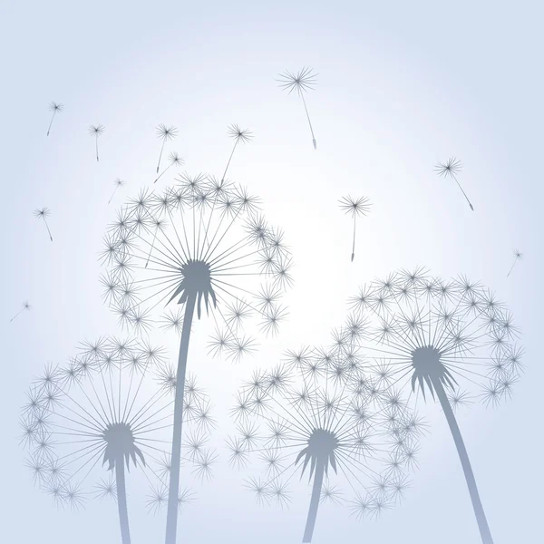 Dandelions and Wind. Vector Illustration. — Stock Vector