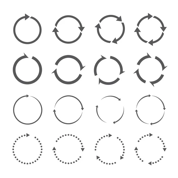 Reihe von grauen Kreis-Vektorpfeilen — Stockvektor