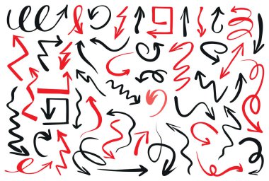 Bir çift çizim oku. Sunum ve grafik için malzeme. Vektör İllüstrasyonu.