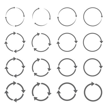 Siyah indirme ve işleme okları izole edildi. Koleksiyon vektör simgesi.