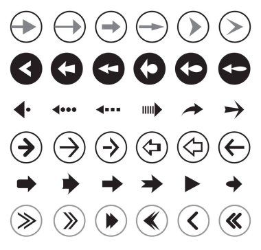 Bir çift siyah ok. Sembol iletişimi.