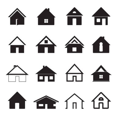 A set of Black Vector Houses. Property design and logo.