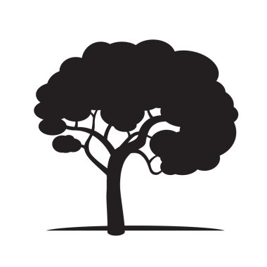 siyah bir ağaç. vektör çizim.