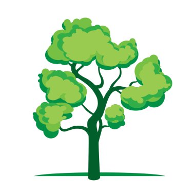 Yeşil ağaç. Vektör çizim.