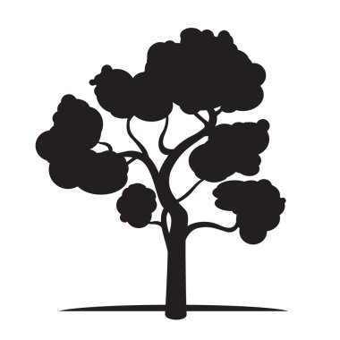 siyah bir ağaç. vektör çizim.