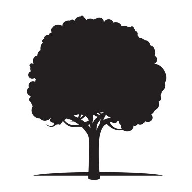 siyah bir ağaç. vektör çizim.