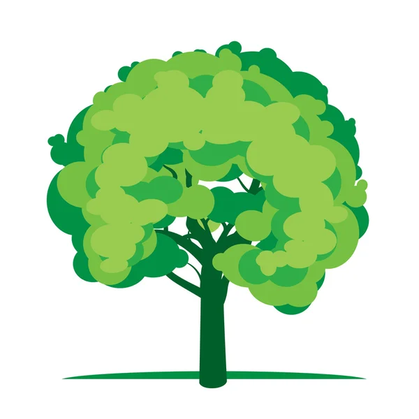 Árbol verde. Ilustración vectorial . — Vector de stock