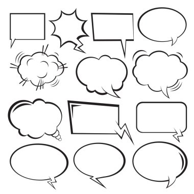 vektör komik konuşma balonları küme.