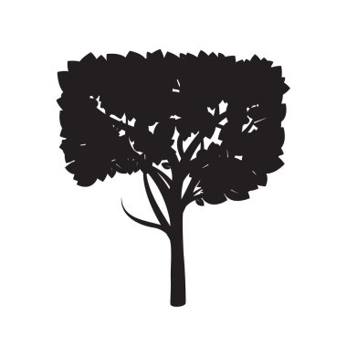 siyah bir ağaç. vektör çizim.