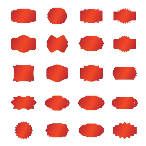 Conjunto de bordes de vector en blanco rojo y banners — Vector de stock