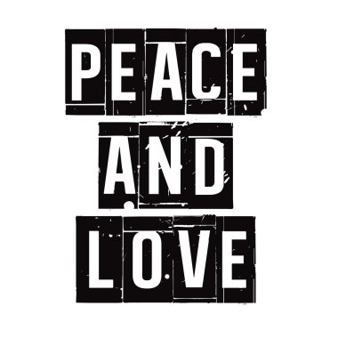 Siyah vektör grunge damga barış ve aşk