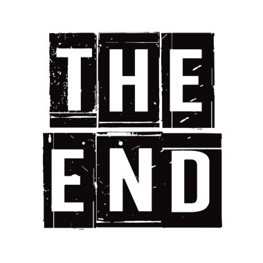 Siyah vektör grunge damga End