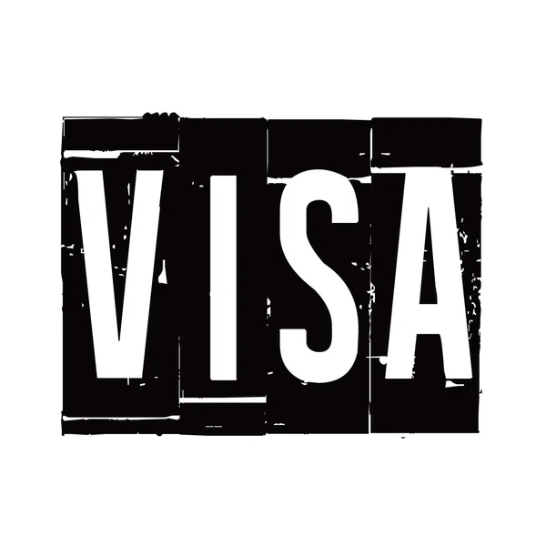 Timbre grunge vectoriel noir VISA — Image vectorielle