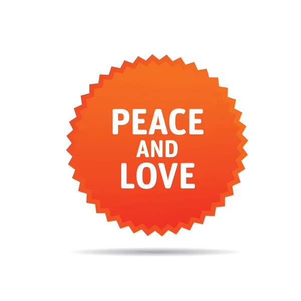Vector oranje Banner. Vrede en liefde — Stockvector