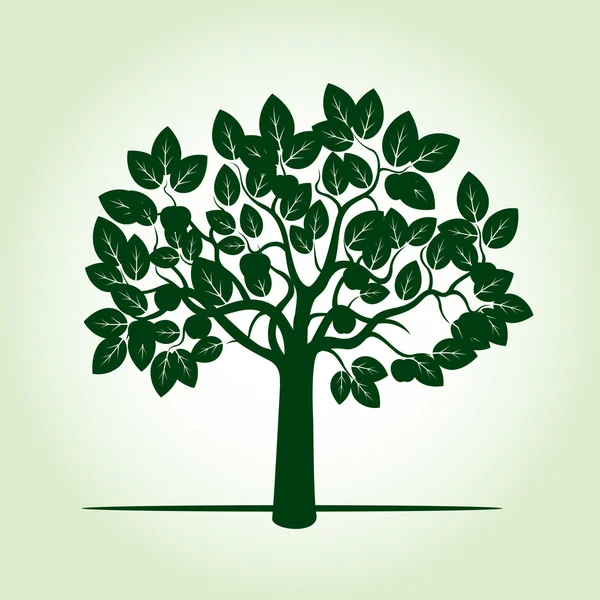 Zelené jablko strom. Vektorové ilustrace. — Stockový vektor