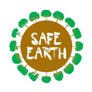 Dünya ve yeşil ağaçlar kaydedin. Vektör çizim.