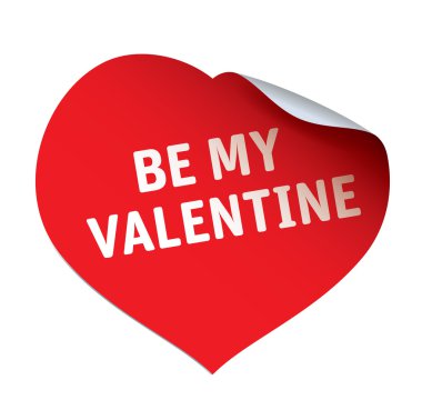 Kırmızı vektör etiket ve kalp olmak My Valentine