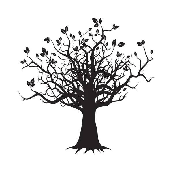 Old Black Tree. Vector Illustration. — Stock Vector
