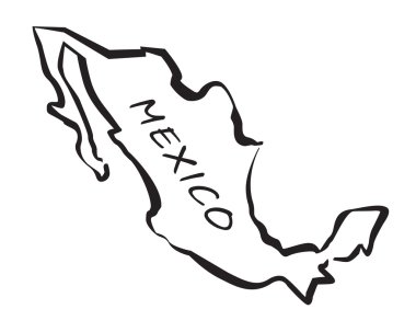 Siyah vektör harita Meksika