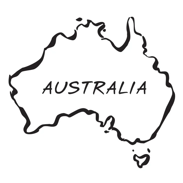 Mapa vetorial preto de Austrália — Vetor de Stock