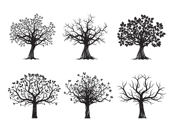 Collection d'arbres noirs. Illustration vectorielle . — Image vectorielle