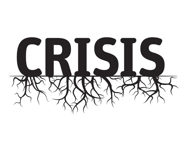 CRISIS Black Vector Ilustração —  Vetores de Stock