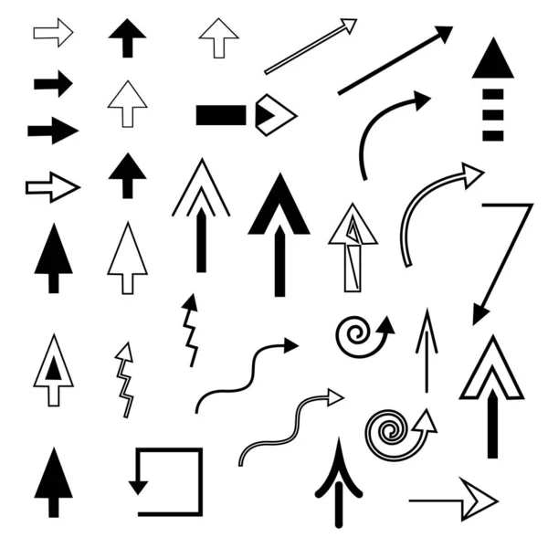 Set Black Vector Arrows — Stock Vector