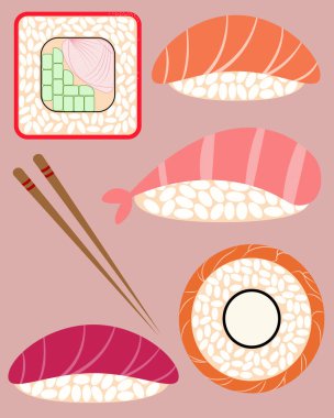 Ekmek ve suşi seti.