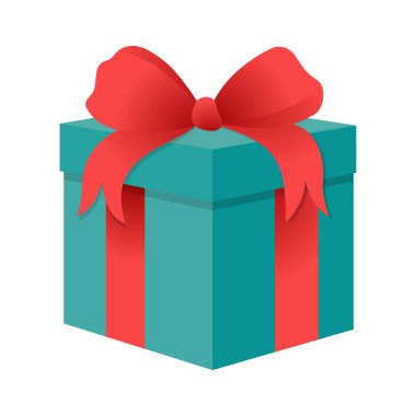 Fiyonklu hediye kutusunun vektör çizimi