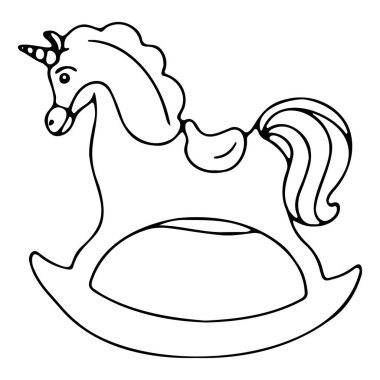 A 'dan sallanan at karalama simgesine sahip basit vektör çizimi.