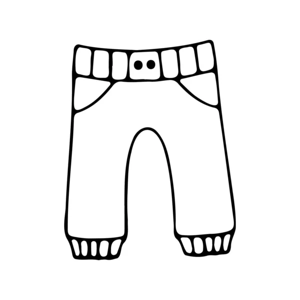 Illustration Vectorielle Simple Icône Gribouillage Des Vêtements Pour Enfants — Image vectorielle