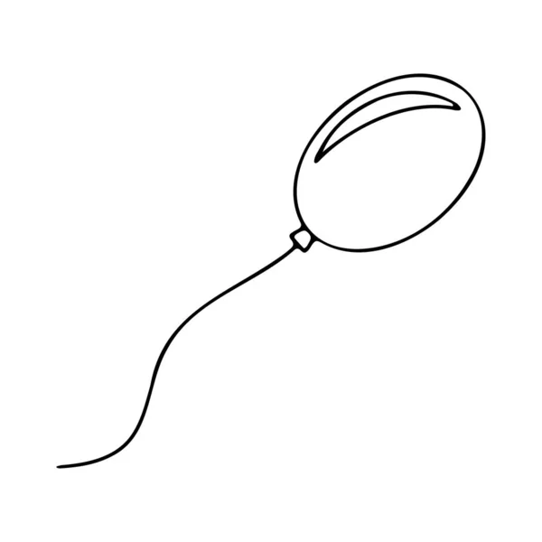 Enkel Vektor Illustration Luftballong Klotter Ikon — Stock vektor
