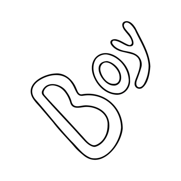 Einfache Vektor Illustration Einer Bildunterschrift Junge Doodle Symbol — Stockvektor
