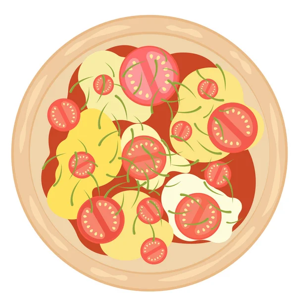 Vector Illustration Delicious Pizza — Stock Vector