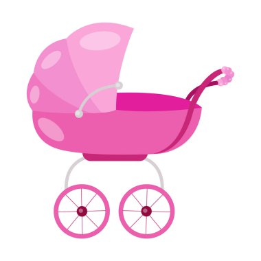 Bir kız için bebek arabasının vektör çizimi