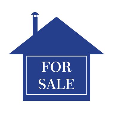 Satılık bir evin vektör illüstrasyonu, satılık bir pankart