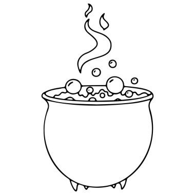 Cadılar Bayramı iksir resimli Doodle kazanı