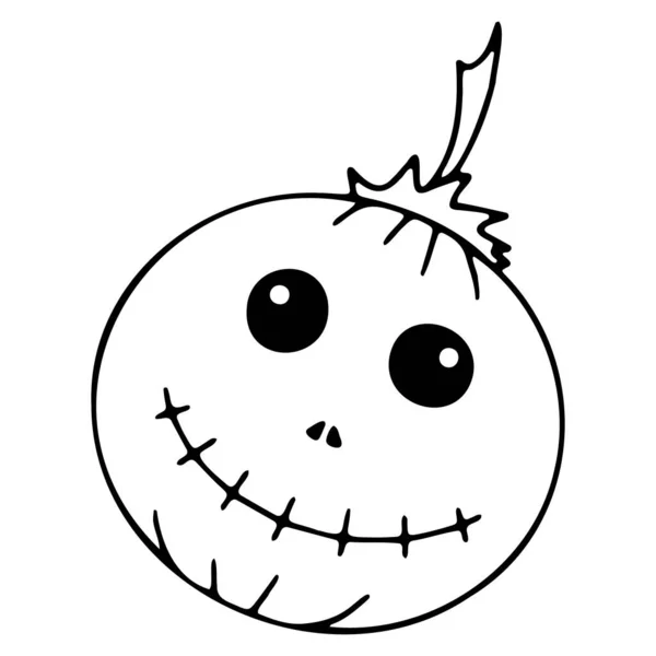 Doodle Abóbora Halloween Ícone Abóbora — Vetor de Stock