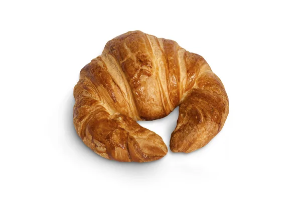 Frisches Croissant auf weißem Hintergrund — Stockfoto